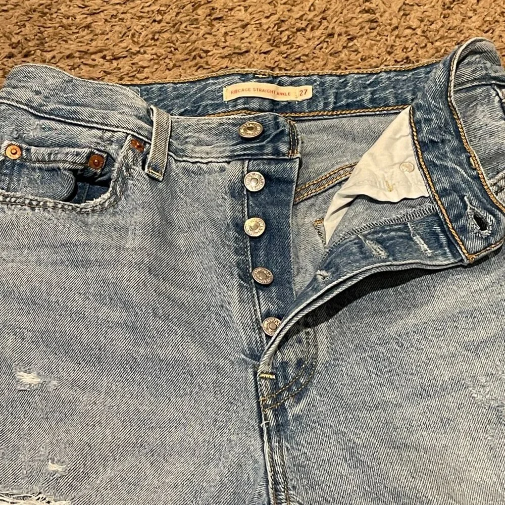 Levi's 501 Original Straight Leg Jeans Blue Denim Size 27 - Picture 8 of 12